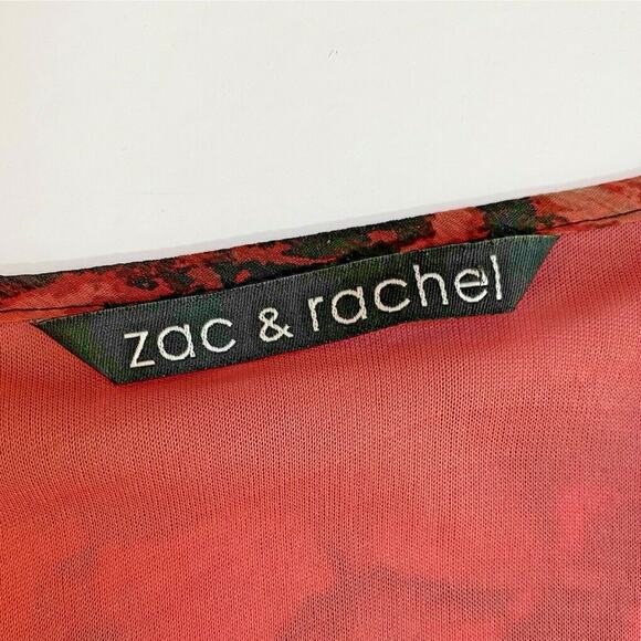 Zac & Rachel peach & brown sleeveless top beaded - Picture 5 of 8